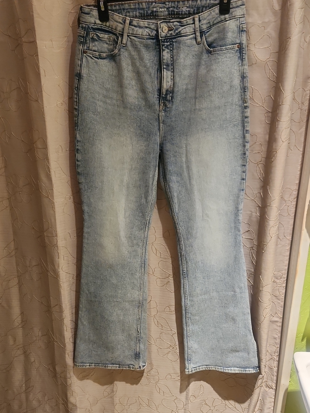 Old Navy Light Wash Flare Jeans W/Side Slits